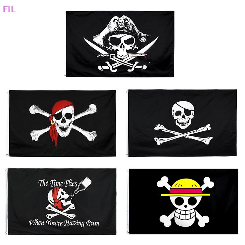 FIL Flag Crossbones Pirate Flag Jolly Roger Double Broken พร้อมมีดโจรสลัดธงสําหรับตกแต่งงานปาร์ตี้