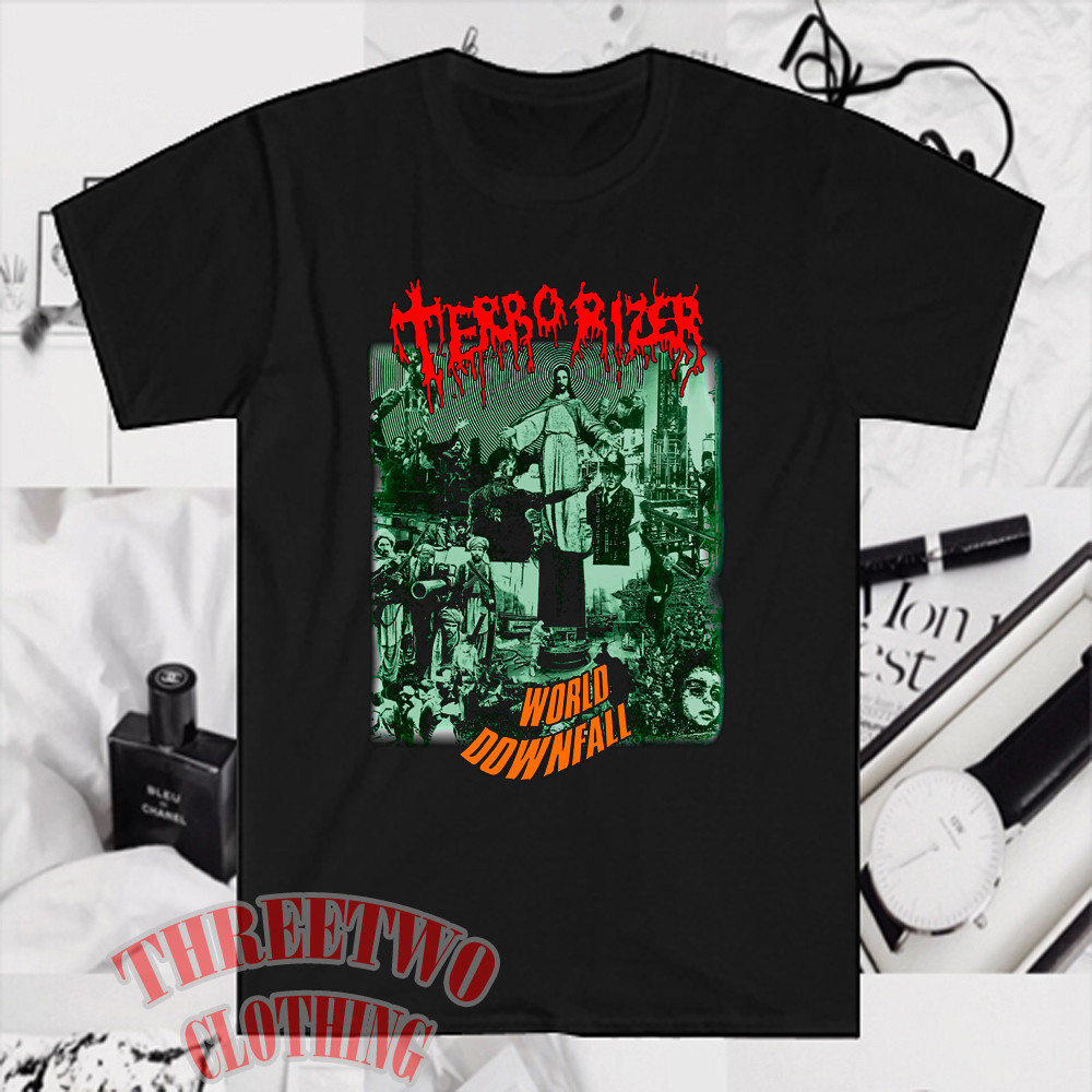 Terrorizer World Downfall Classic Old School Mens สีดํา