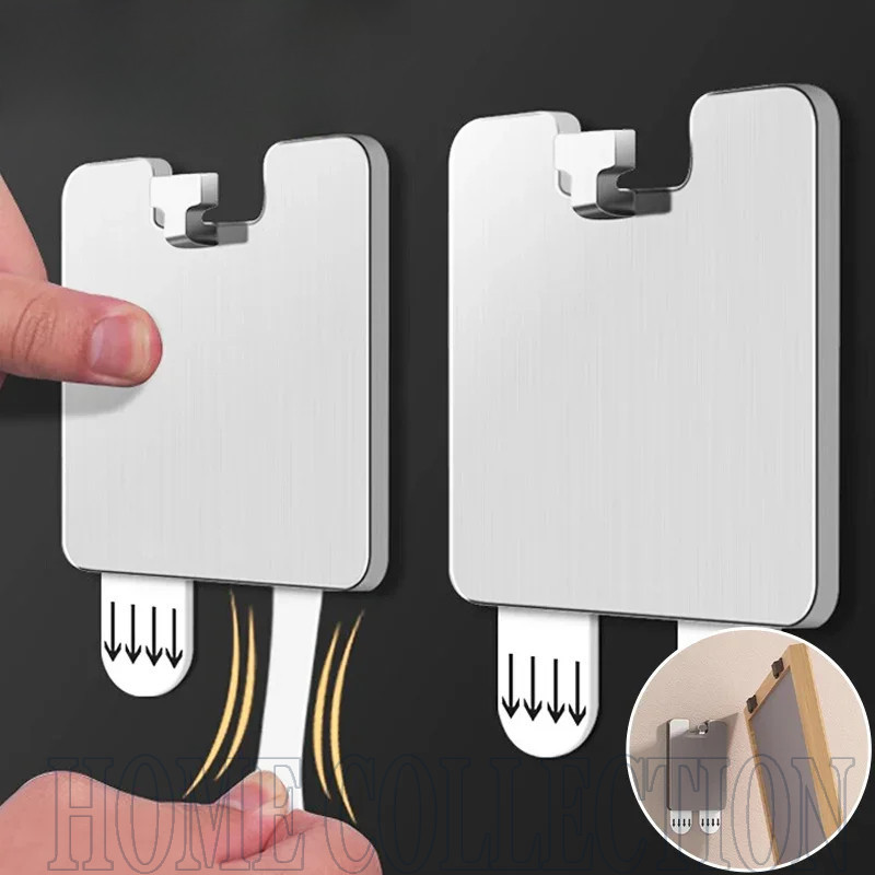 Self-adhesive ตะขอติดผนังโปสเตอร์กรอบรูปนาฬิกาแขวน Wall Hook เล็บห้องครัวห้องน้ํา Organizer ผู้ถือ