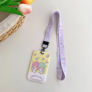 น่ารัก Hard Card Holder พร้อมเชือกสไลด์ Cover Kuromi Cinnamoroll สําหรับ Student ID/Bank/Photocard แขวนคอผู้ถือ