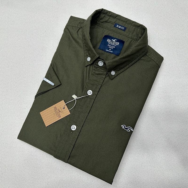 HOLLISTER อาก้า ฮอลลิสเตอร์ ร่วม. นกนางนวล เสื้อเชิ้ตแขนสั้นผู้ชายฟอร์ดทอพร็อพเสื้อเชิ้ตแขนสั้นคลาสสิกลําลองด้านบนเสื้อเชิ้ตหล่อ - รูปที่ 6