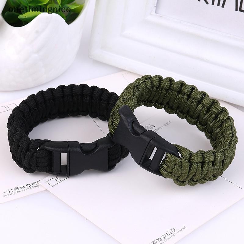 Onetimingnice 23 ซม.Seven Core Paracord Escape กลางแจ้งฉุกเฉิน Plated เชือก Camping Survival Saving สร้อยข้อมือเครื่องมือ Onetimingnice