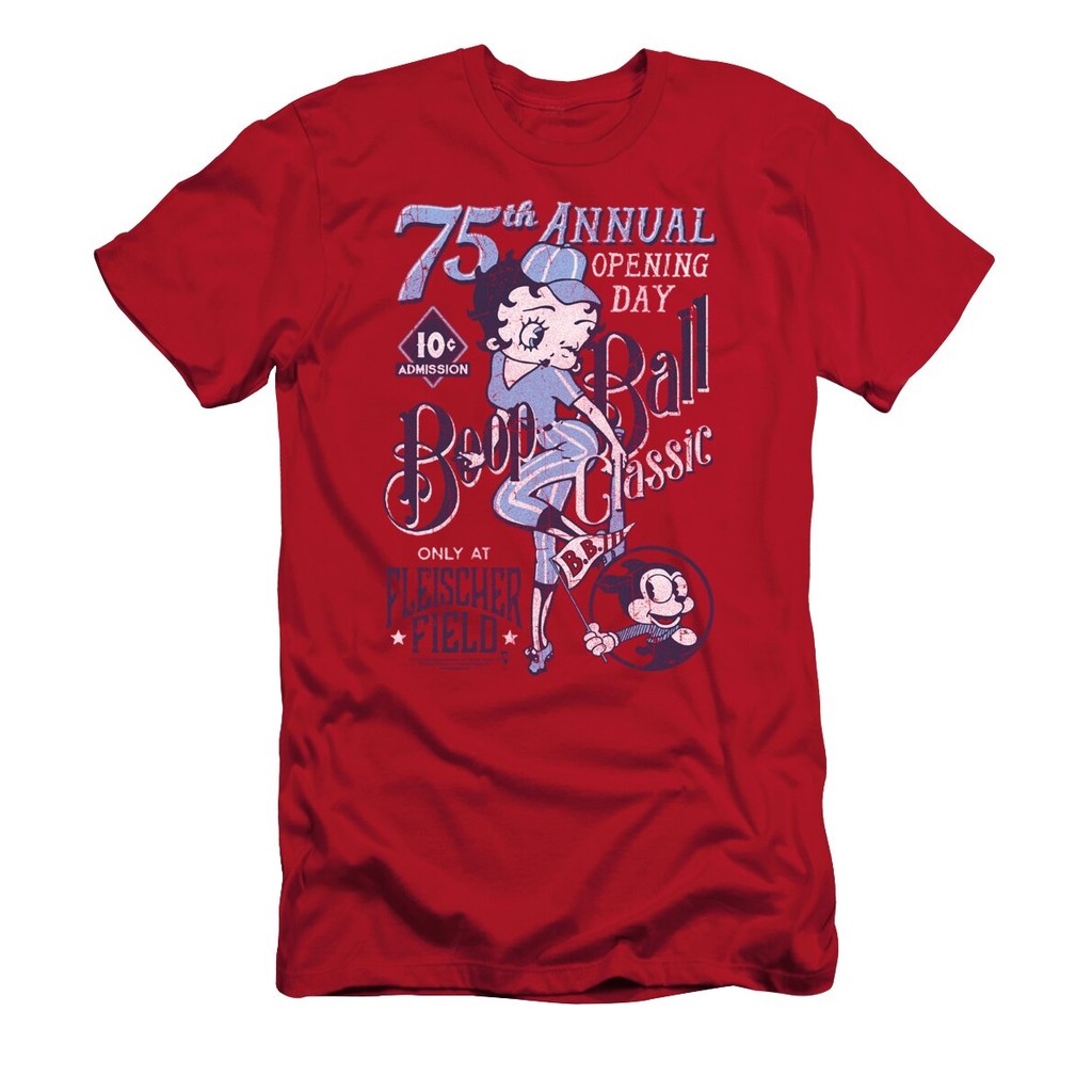 เสื้อยืด Betty Boop - Boop Ball T-ShirtCartoon แท้ Cotton 100% ดับกลิ่น+ต้านเชื้อ ไม่ย้วย สินค้ามาใ