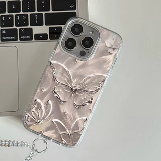 สีใสกากเพชร สำหรับรุ่นไอโฟน 16 15 7 8plus x xr xsmax 17 16 11 14 12 13 15 Pro max 16 Pro เคสไอโฟน11ผีเสื้อทอง