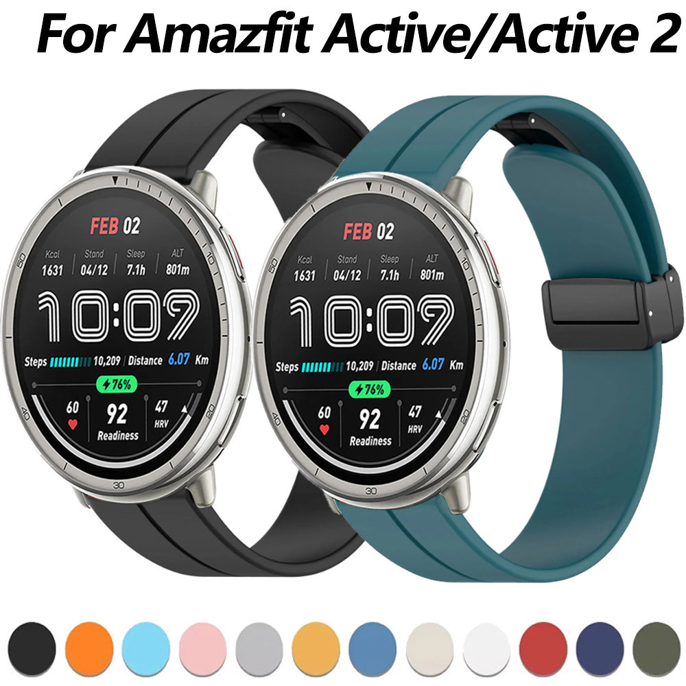 สายซิลิโคนแม่เหล็กสําหรับ Amazfit Active 2 Sports Breathable Smartwatch Band สําหรับอุปกรณ์เสริม Ama