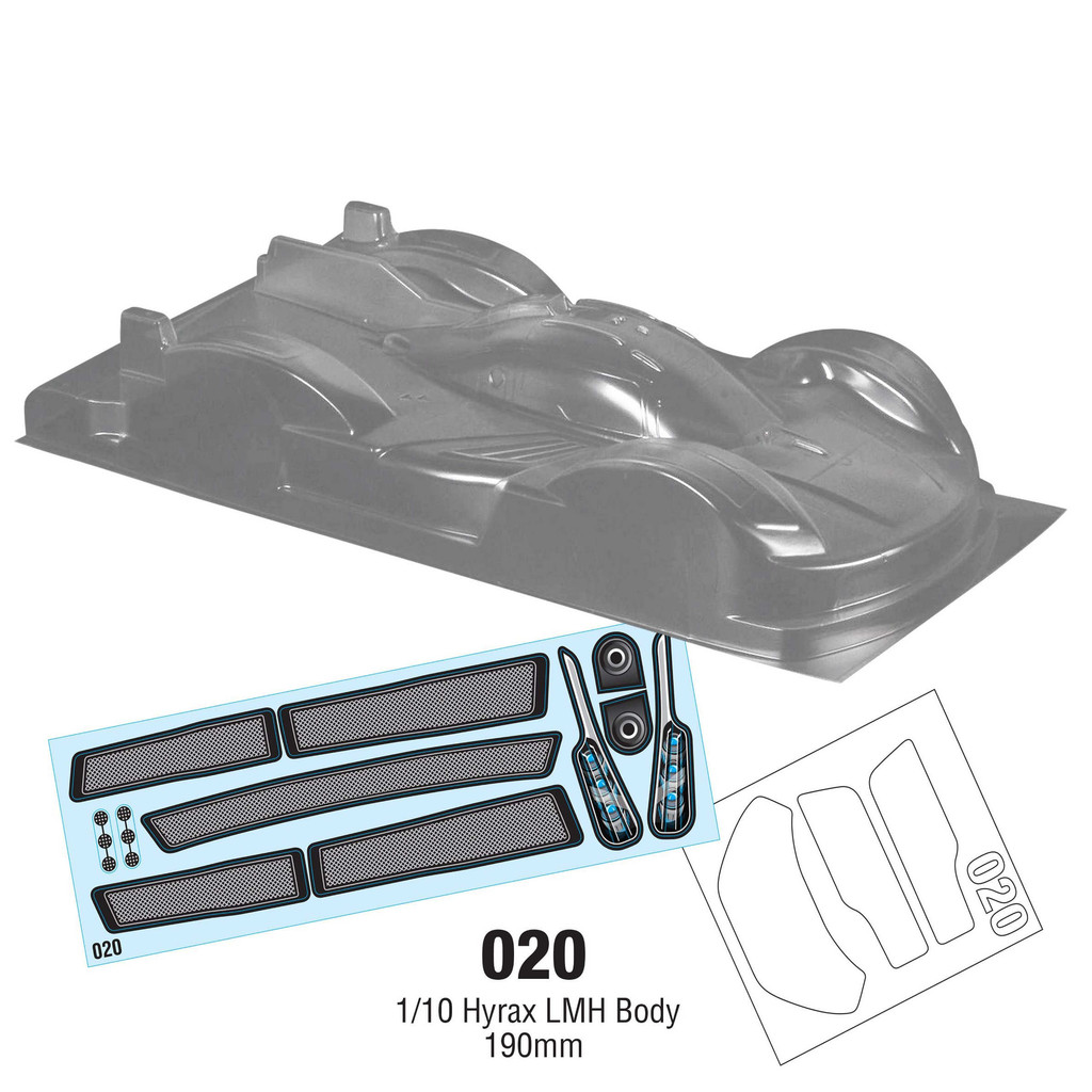 การป้องกันสูง 020 1/10 Zoo Hyrax LMH Lehman 190 มม.โปร่งใส PC Car Shell พร้อมปีกด้านหลัง