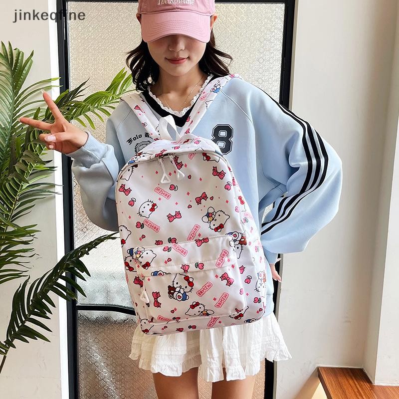 KTH Sanrio Hello Kitty กระเป๋าเป้สะพายหลังอะนิเมะ Kuromi กระเป๋าสะพายความจุขนาดใหญ่สาวหวาน Capybara กระเป๋าเป้สะพายหลังร้อน