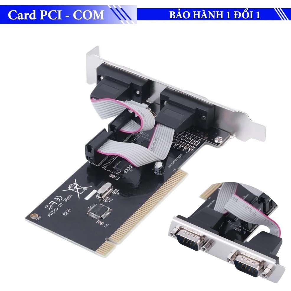 9-PIN 2-PORT PCI TO COM CONVERTER CARD - การเชื่อมต่ออุปกรณ์ควบคุมง่าย! ️