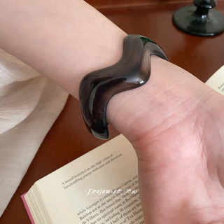 เดรเจว ไม่สม่ําเสมอหยักอะคริลิคเปิดสร้อยข้อมือป่าง่าย อิน สร้อยข้อมือผู้หญิง ซอก สูง-จบ สัมผัสเครื่องประดับ