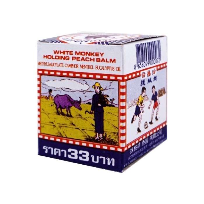 ยาหม่อง ตราลิงถือลูกท้อ หม่องขาว ยาหม่องขาว ลิงถือลูกท้อ ขนาด 12 กรัม