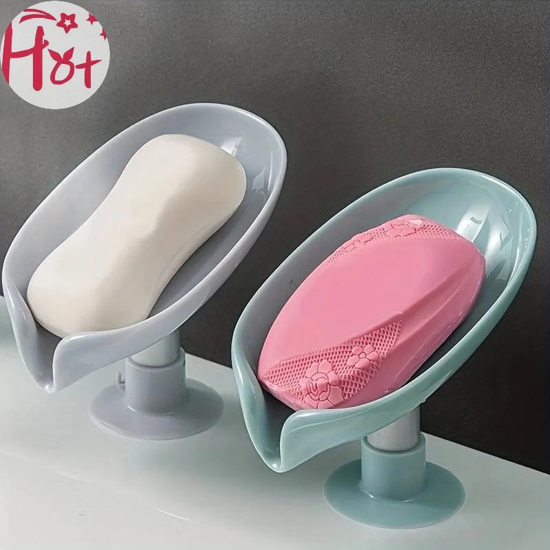 GE ที่วางสบู่ท่อระบายน้ําน้ําจานสบู่ใบรูปร่างกล่องสบู่อาบน้ําสบู่ ท่อระบายน้ํา ถ้วยดูดสบู่คอนเทนเนอร์อุปกรณ์ห้องน้ําที่ทันสมัยตาราง