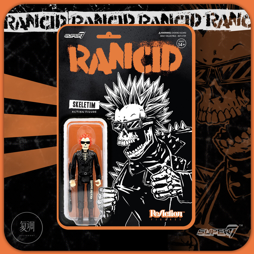 ของเล่นสะสมการ์ดบ็อกซ์ย้อนยุค Super7 Rancid Series 2 Skeletim Punk ที่มีในสต็อก