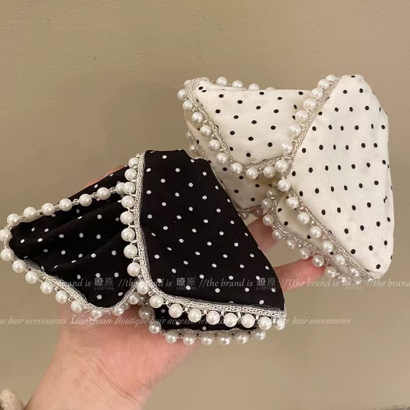 High-End Pearl Polka Dot กิ๊บติดผมหญิงกลับหัวClamp รูปที่ 3