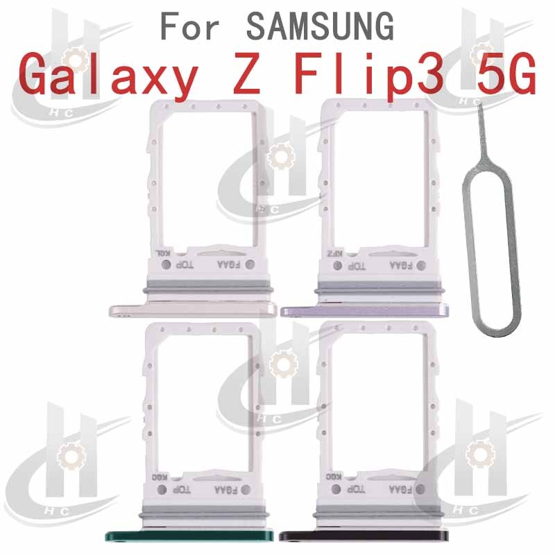 สําหรับ Samsung Galaxy Z Flip 3 5G 5G F7110 F711U F711B F711N ซิมการ์ดถาดผู้ถือการ์ด Reader SD สล็อต