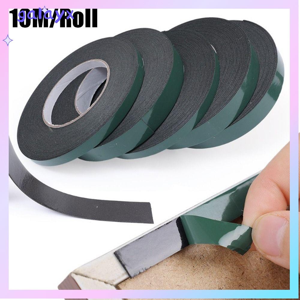 GALAYX 10M/ม้วนเทปสองด้าน,ฟิล์มสีเขียวสีดําแถบฟองน้ําเทปโฟม PE,ทนทานมัลติฟังก์ชั่กาวที่แข็งแกร่ง10/20มิลลิเมตรความกว้างคงที่เทปวาง