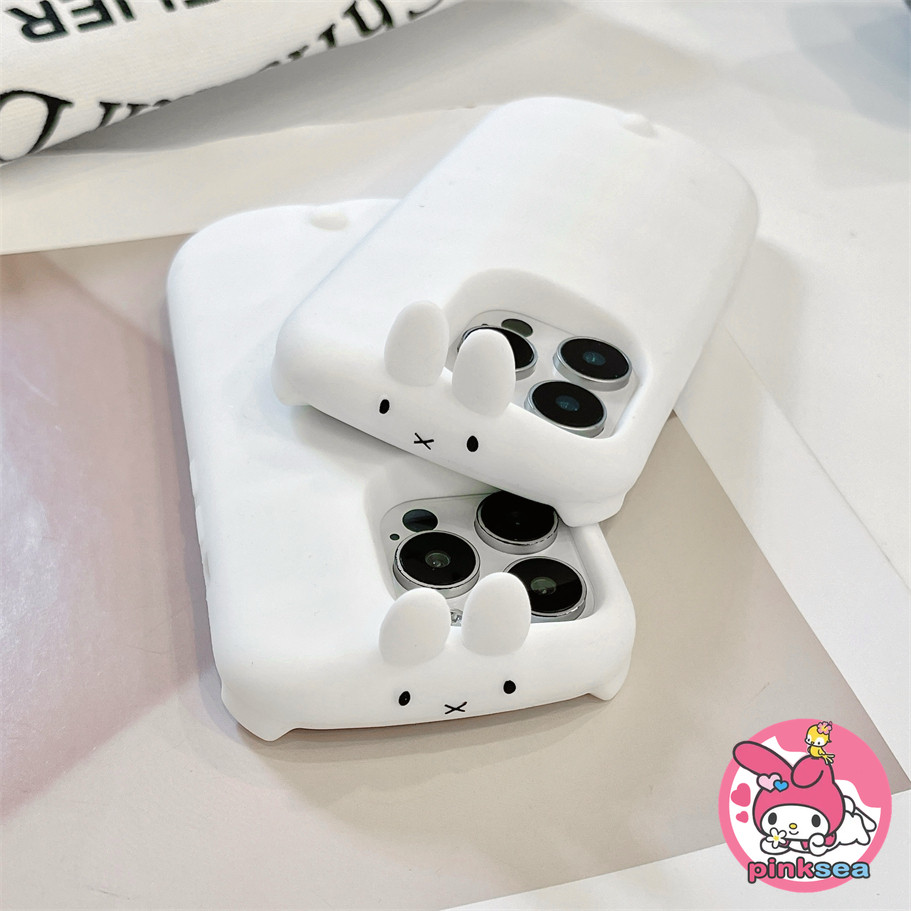เคสโทรศัพท์ที่รองรับ iPhone 16 15 14 13 12 11 Pro Max น่ารัก 3D การ์ตูนกระต่ายซิลิโคนอ่อนนุ่มเต็มรูปแบบป้องกันการกระแทกปกหลัง – โปรปัง