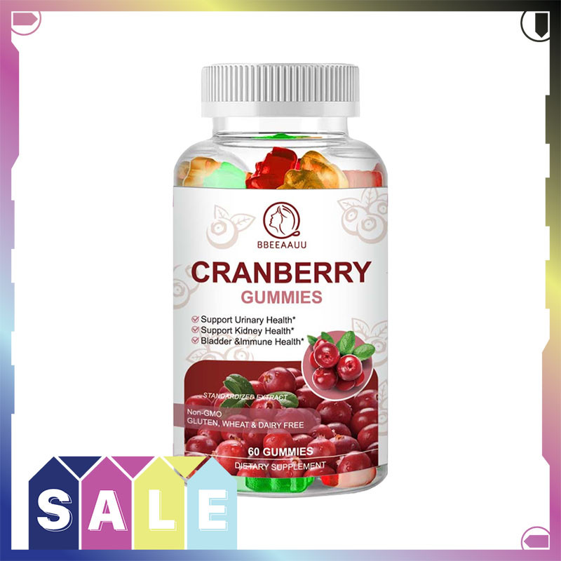 BBEEAAUU Cranberry Gummies แครนเบอร์รี่เคี้ยว 200 มก. เพื่อสุขภาพทางเดินปัสสาวะ บำรุงกระเพาะปัสสาวะและไต