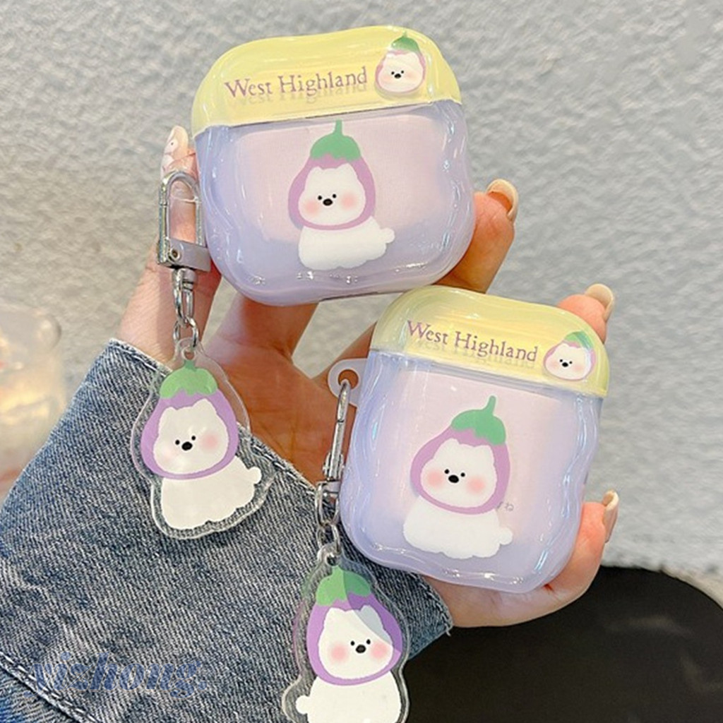 สําหรับ Airpods 4 Pro 3 2 1 มะเขือยาว West Highland White Terrier สุนัข TPU นุ่มหูฟังบลูทูธพร้อมจี้ชุดหูฟังไร้สาย Earbud Anti-fall Dirt ทนฝาครอบป้องกัน