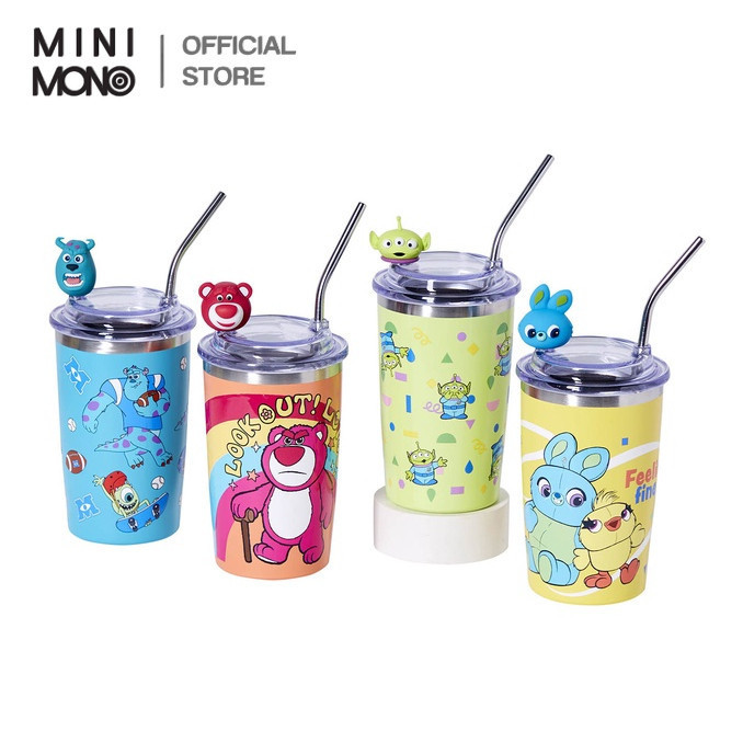 Mini Mono แก้วน้ำพร้อมหลอด ขนาด 400 มล. ลาย Pixar