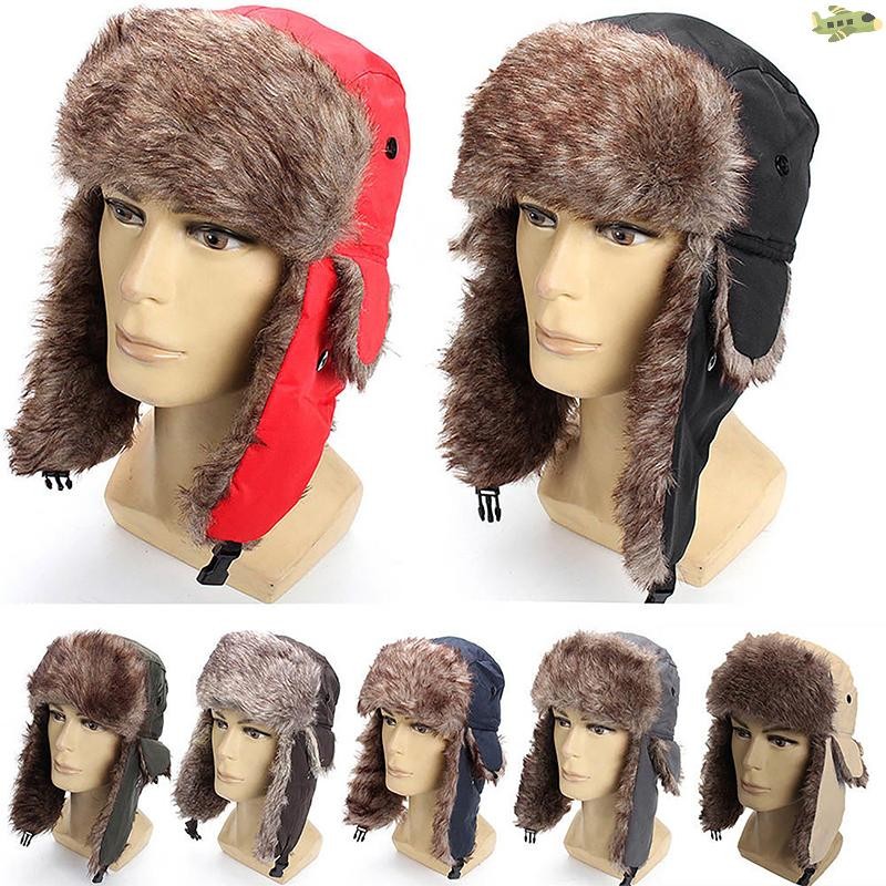 [UN] Mens Women Unisex Warm Trapper Aviator Trooper Earflap Winter Flaps Ski Hat New Unisex Ear Prot