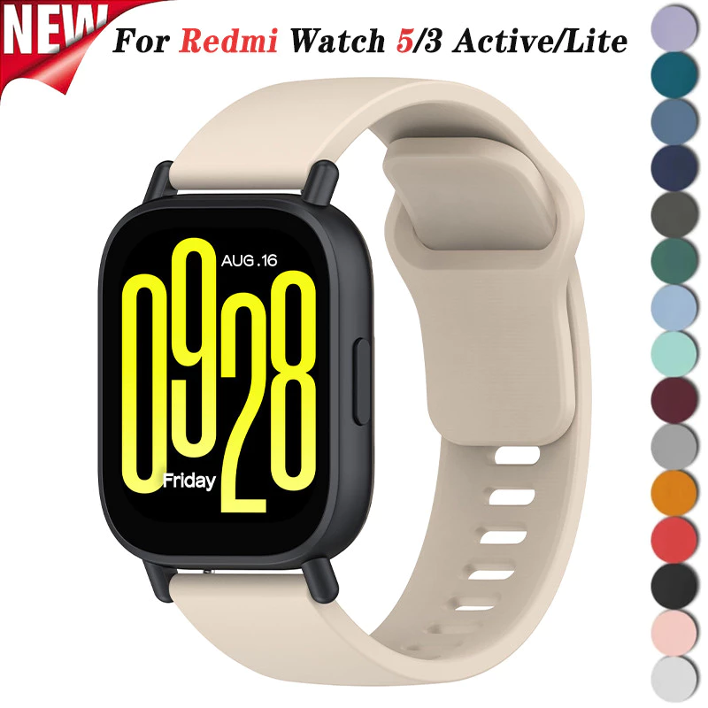 สายซิลิโคนสําหรับ Redmi Watch 5 Active 5 Lite 22 มม.สร้อยข้อมือสําหรับ Xiaomi Redmi Watch 3 Active 3 Lite สายรัดข้อมือเปลี่ยนได้