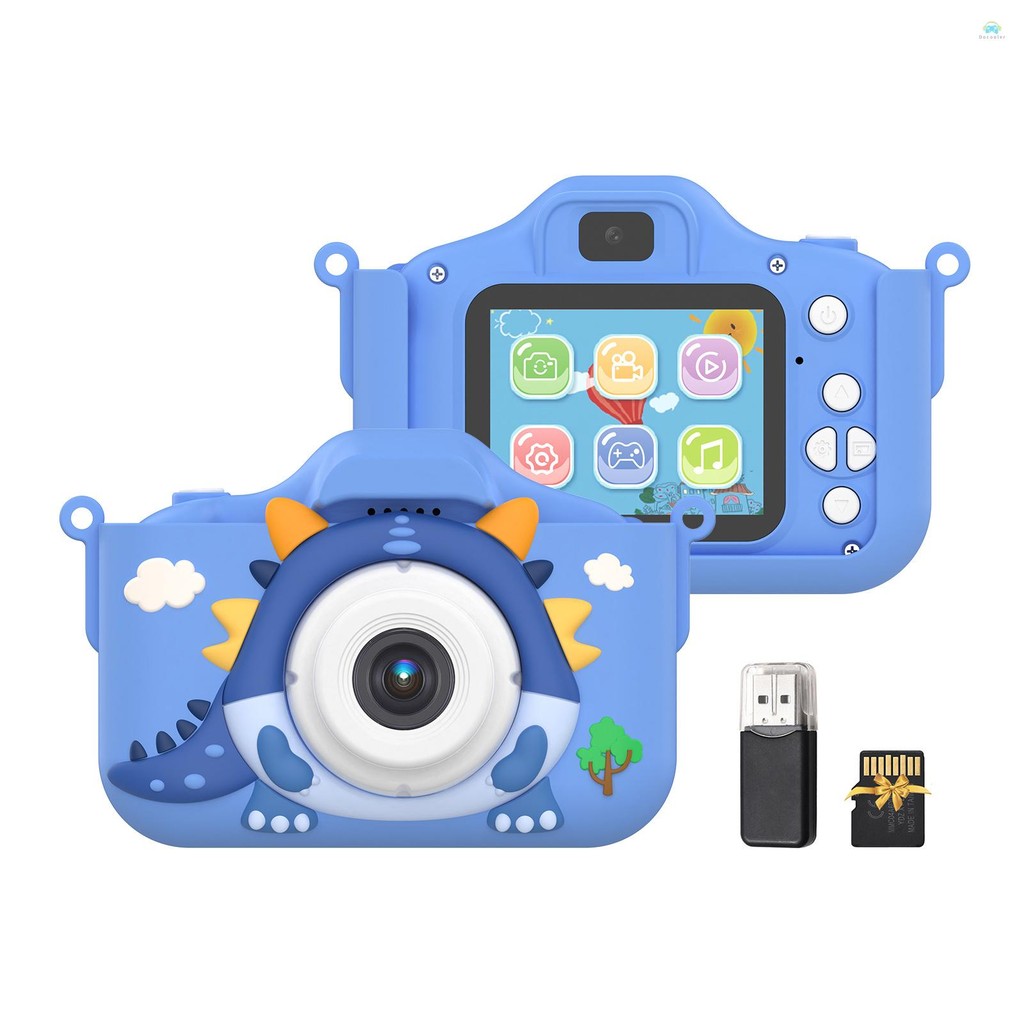 Yb2 กล้องวิดีโอ 1080P เด็กกล้องดิจิตอลน่ารักกล้องวิดีโอดิจิตอลสําหรับเด็กเลนส์คู่ 2.0 นิ้วหน้าจอ IPS