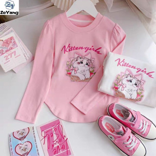 [ZY] 70-150 พร้อมสต็อกเด็กเสื้อยืดแขนยาวลําลองการ์ตูนน่ารักย…