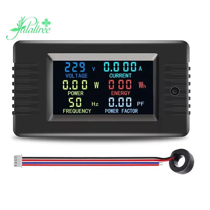 Pzem-022- Single-Phase AC Volt Amp Meter หน้าจอสีความถี่ Power Factor Wattmeter Power Meter 100A พร้