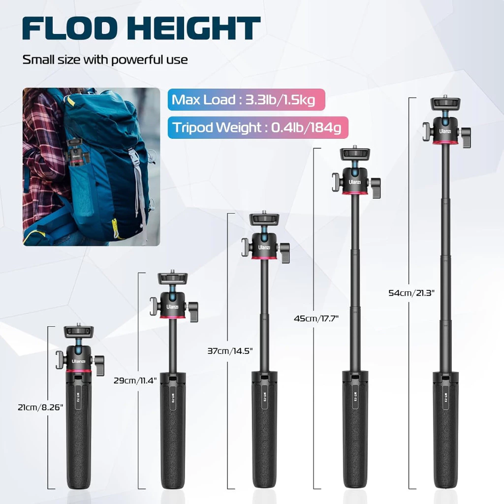 Ulanzi MT73 ขาตั้งกล้อง มือถือ ไม้เซลฟี่ มีช่อง Cold Shoe สำหรับ Insta360 Luna Ultra / Pocket 4/3 thumbnail 5