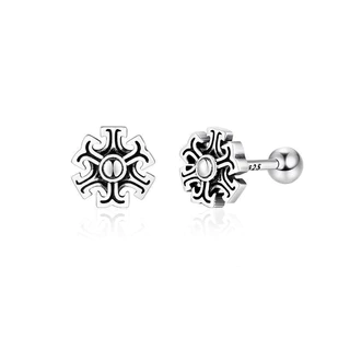 ต่างหูเงินแท้ 925 ชาย Retro Niche High-End สไตล์ใหม่ Ruffian หล่ออินเทรนด์หญิงชิ้นเดียว