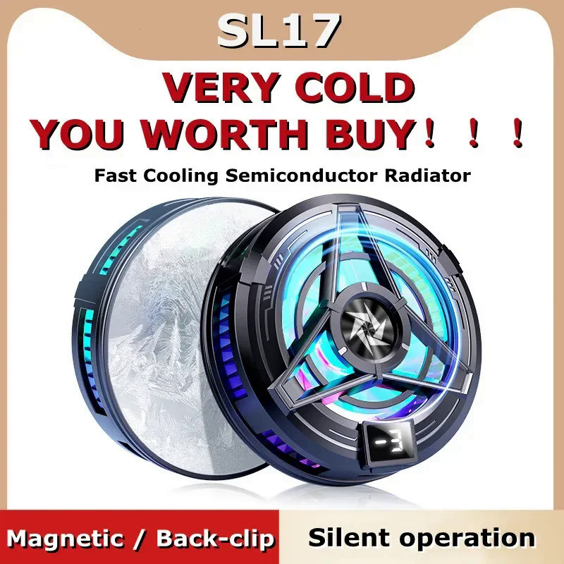 2024 NEW Magnetic/ Back-clip Mobile Phone Semiconductor Cooling Radiator PUBG Game Cooler SL17 for I