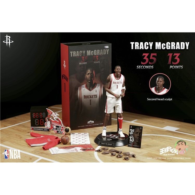 ของเล่นแพะ 1/6 Houston Rockets NBA ที่ได้รับอนุญาต TRACY MCGRADY Action Figure