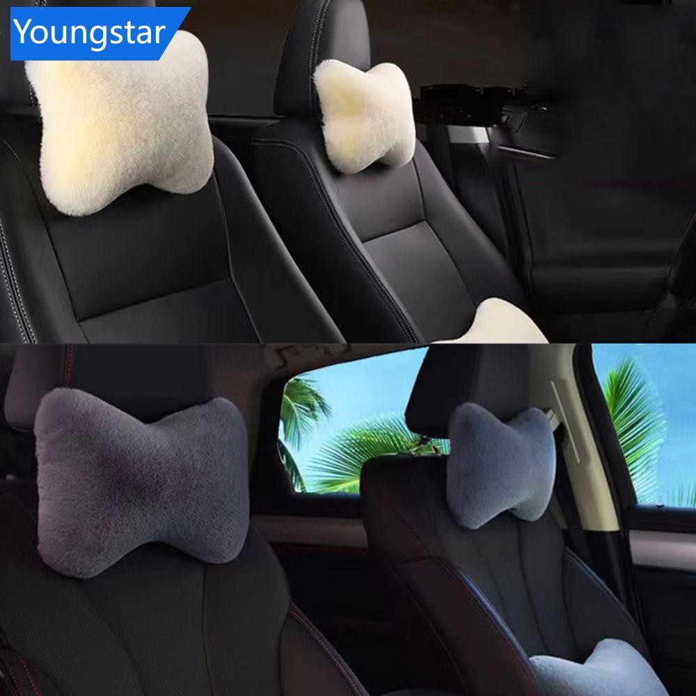 Ys ฤดูหนาว Soft Plush รถที่นั่งคอ Rest หมอน Headrest Plush ความอบอุ่น Comfort Lumbar คอหมอนสนับสนุนอ