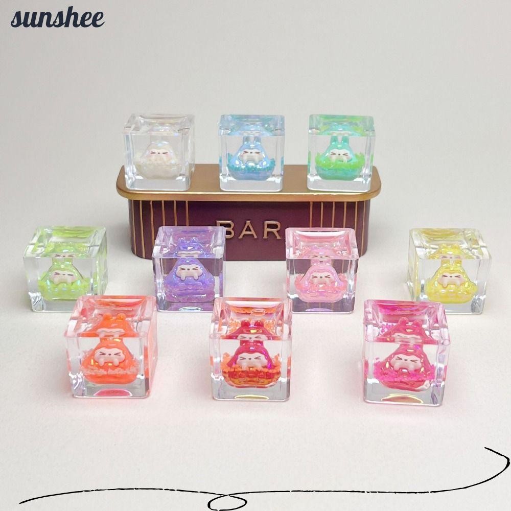 Sunshee 10 ชิ้น Miniature Craft ตกแต่ง, การ์ตูน Creative Miniature ตุ๊กตา, เรซิ่นตาบอดกระเป๋าอุปกรณ์เสริมโปร่งใสชั้นรูปปั้น