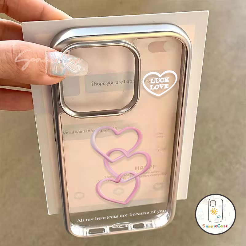 กิจกรรม 11 เคสไอโฟน ความรัก รัก เคส IPhone 13 11 12 16 15 Pro Max 8 16 15 7 Plus X XS XR Max SE 2020 หรูหรา โลหะ เคส