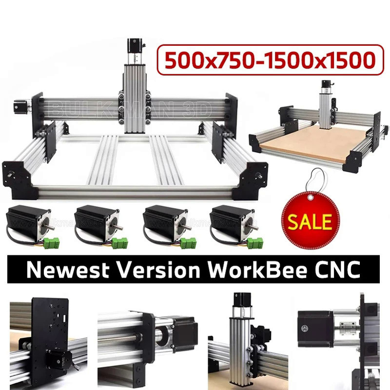 20%OFF BulkMan3D Newest V2.2 Workbee CNC Router Machine Kit with Tingle Tension System Screw Driven 