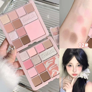 อายแชโดว์พาเลท 12 สีสีชมพูติดทนนาน Glitter Matte Eyeshadow Palette Shimmer Makeup