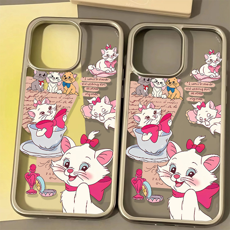 ใหม่การ์ตูนขี้อาย Marie Cat รูปแบบเคสโทรศัพท์เข้ากันได้สําหรับ IPhone 15 13 1614 12 11 Pro X XR Xs Max Se2020 7/8 Plus ซิลิโคนนุ่มเคสโทรศัพท์