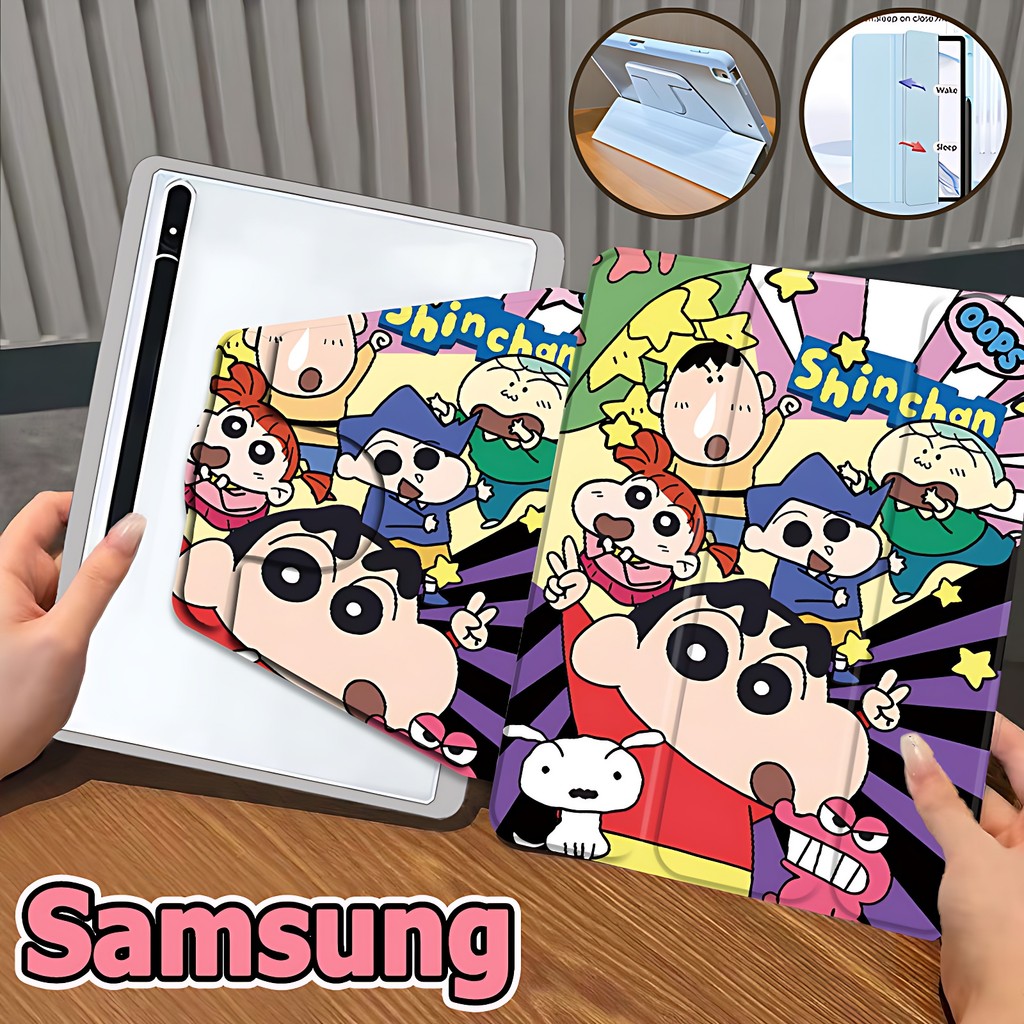 Triple fold+รุ่นหมุนได้ 360องศา เคสฝาพับ Samsung Tab case S6 lite S7 S8 S9 S10+ S7FE S9FE S9FE+ A7 A8 A9 A9+ Galaxy Tab S8+ S9+ S7+ Xiaoxin Case Samsung