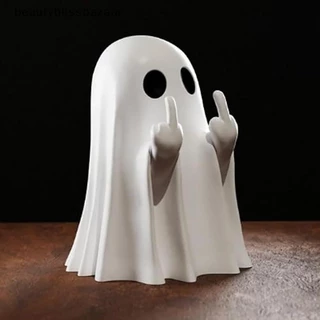 [beautyblissbazaar] นิ้วกลางน่ารัก Ghost รูปปั้นรัก Ghost Mini Ghosts ขนาดเล็กน่ากลัว Ghost Figurines Spooky ฮาโลวีนตกแต่งบ้าน [TH]