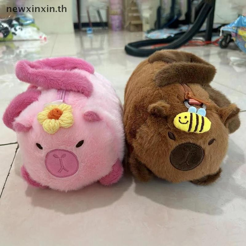 ^N^ ตุ๊กตาน่ารัก Capibala Capybara ความจุขนาดใหญ่การ์ตูนไหล่ Messenger กระเป๋าแบบพกพา Commug กระเป๋าถือ {T}