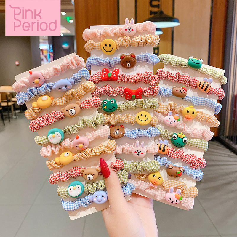 Pink Period🎀 ยางรัดผมลายการ์ตูน เครื่องประดับผม สไตล์เกาหลี หวานน่ารัก