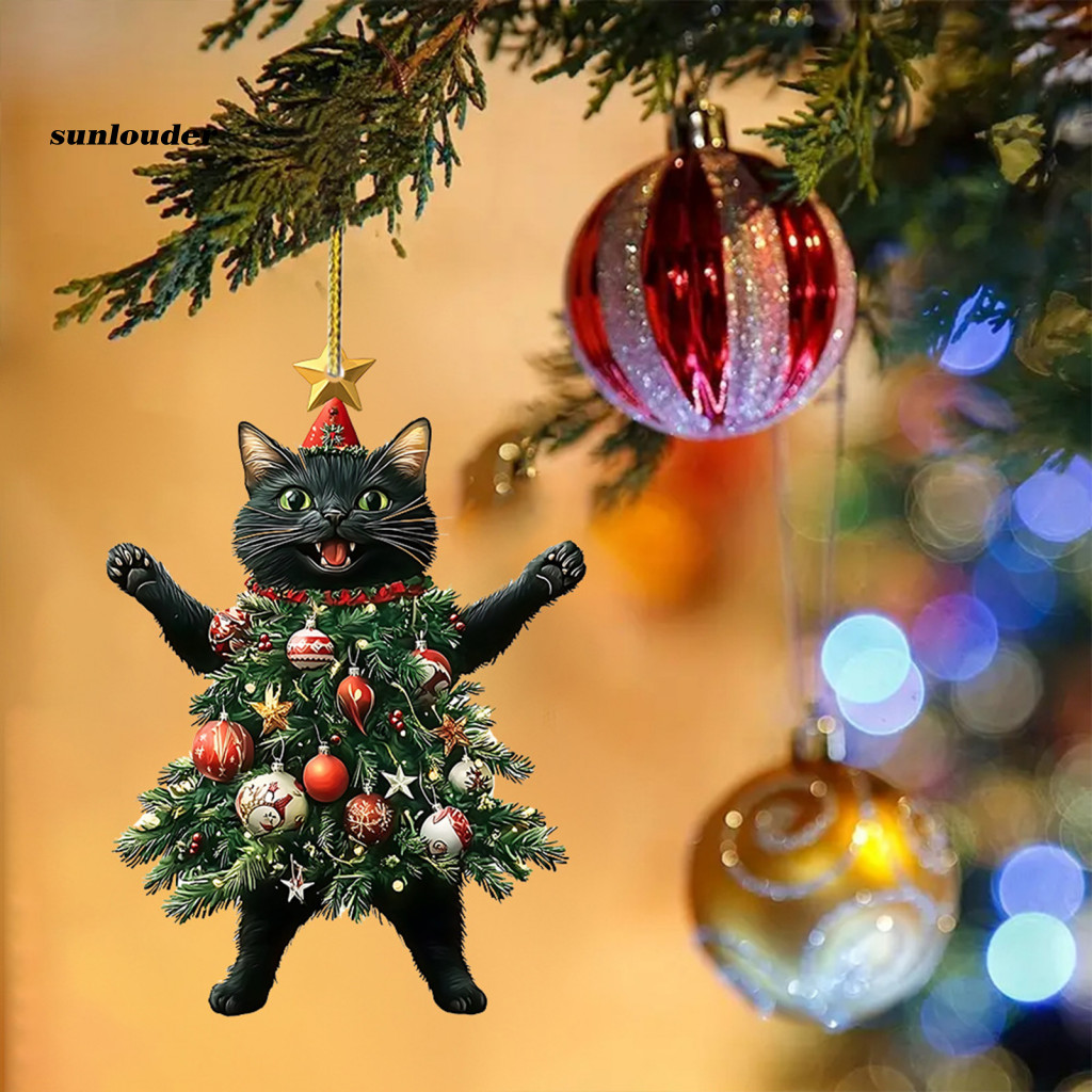 Sl ตาราง Centerpiece เครื่องประดับงานรื่นเริงต้นคริสต์มาสตกแต่ง Cat Shape Christmas Ball เครื่องประดับ Lanyard เทศกาลแขวนตกแต่งสําหรับ Xmas Tree Perfect Christmas ของขวัญ