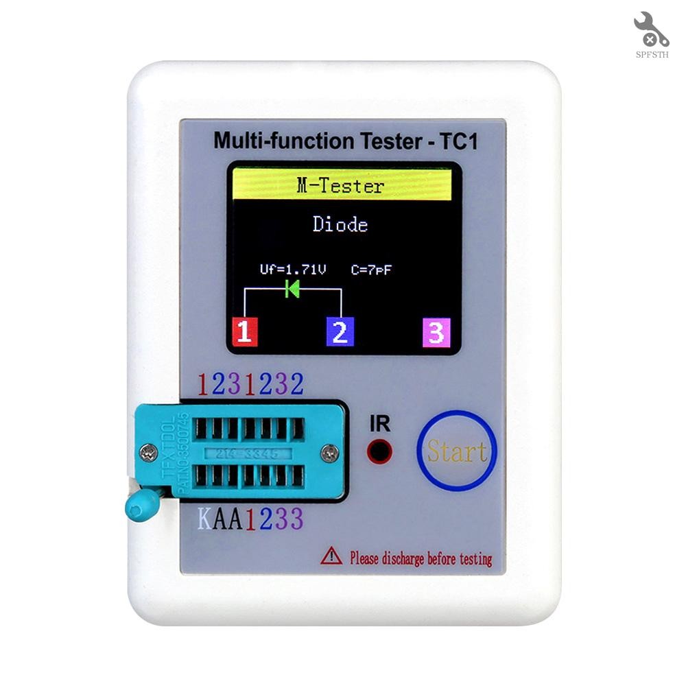 จอแสดงผลที่มีสีสันเครื่องทดสอบทรานซิสเตอร์ Multi-functional TFT Backlight Didoe Triode Capacitance R