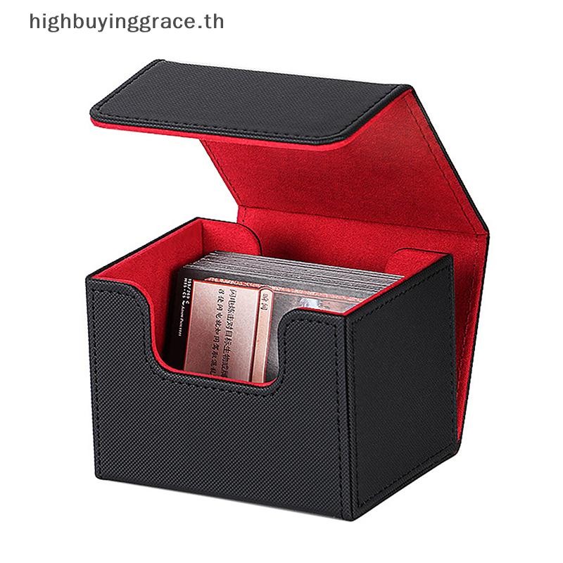 Hgth Trading Card Deck Box ทนทานทนทานภาชนะเก็บการ์ดเกมสะสมกระเป๋าถือ 80 + หรือ 100 + การ์ด HGTH