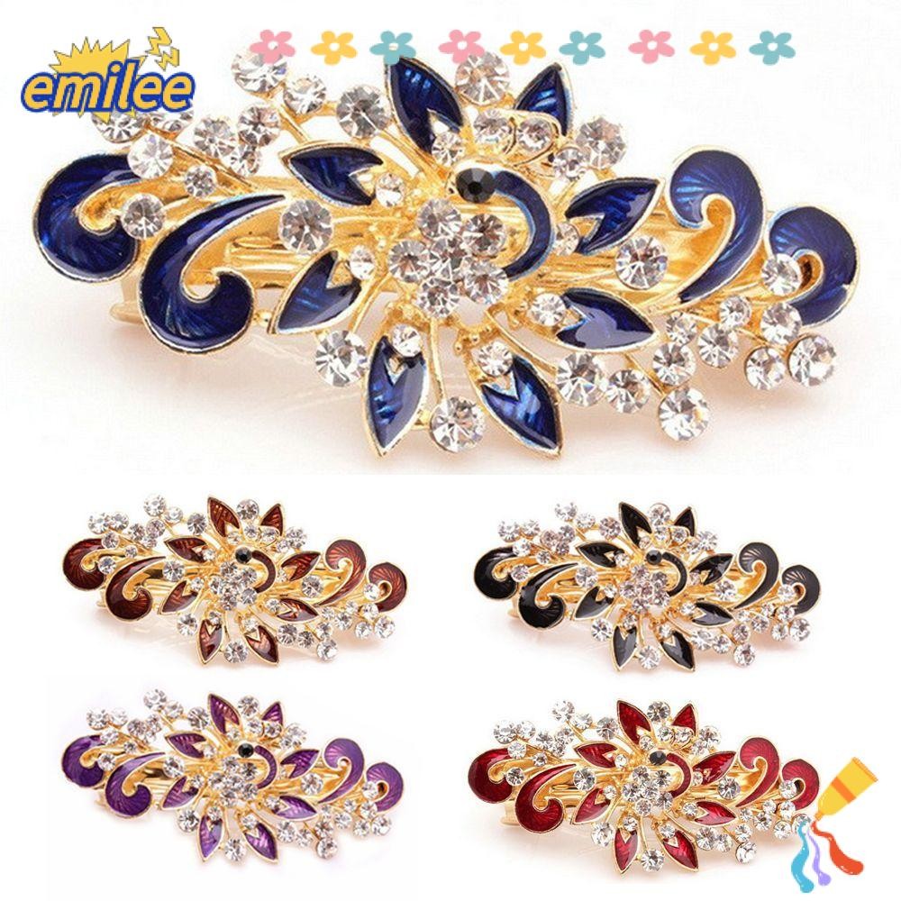Emilee นกยูง Hairpin อุปกรณ์เสริม Headwear เครื่องประดับสีสันสดใส