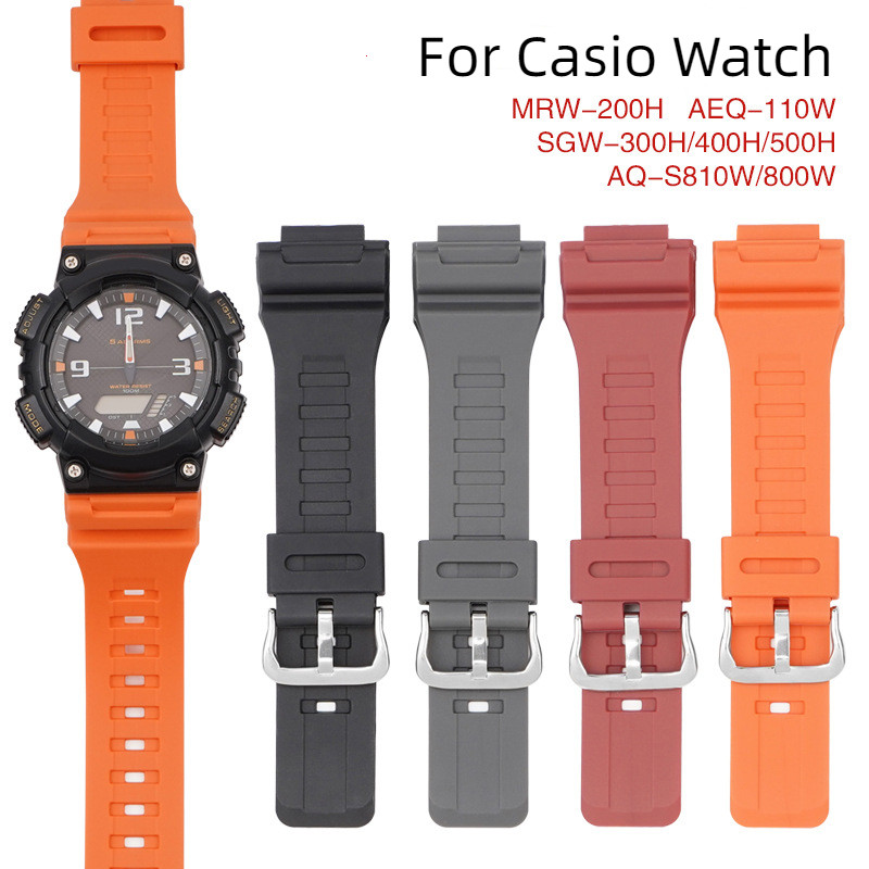 สายเรซินสําหรับ Casio AQ-S810W AQ-S800W SGW-300H SGW-400H SGW-500H MRW-200H AE-1000W AE-1200 AE-1300