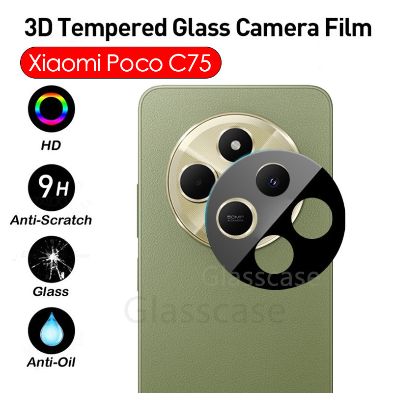 1-3pcs ฟิล์มกันรอยกล้องสําหรับ Xiaomi Poco C75 C65 C61 C 75 C 65 C 61 PocoC75 PocoC65 PocoC61 2024 Full Coverage 3D เลนส์กล้องป้องกันหน้าจอฟิล์มกระจกนิรภัย