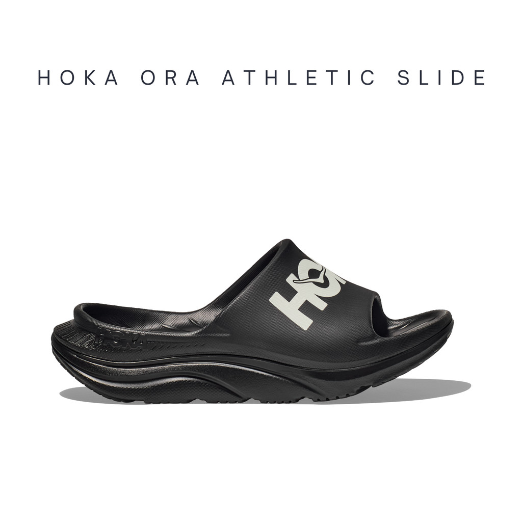 [พร้อมส่ง] HOKA Ora Athletic Slide Black 1155154-BWHT