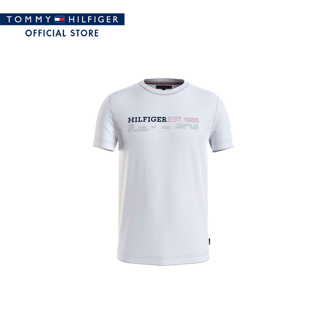 Tommy Hilfiger เสื้อยืด ผู้ชาย รุ่น MW0MW34435 YBR - สีขาว ทรง Slim Fit